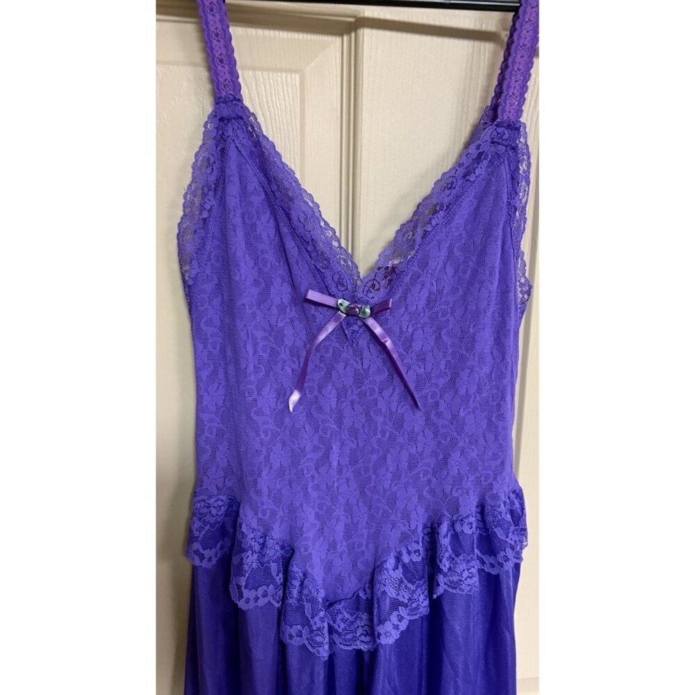 Vintage Ballerina Nightgown Semi Sheer To Waist Lace Feather Bed Intimate Sz M - Picture 2 of 8
